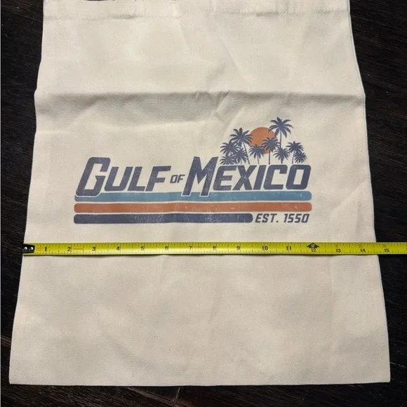 Cream Tote Bag - Vacation Beach Gulf of Mexico​ - Picture 2 of 4